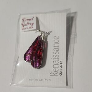 Renaissance Glass Studio Earrings With Sterling Silver Ear Wires